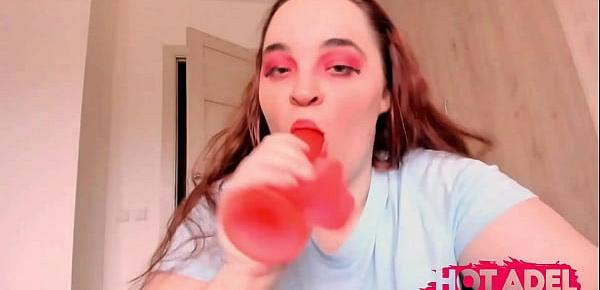  Chubbe teen girl POV blowjob dildo